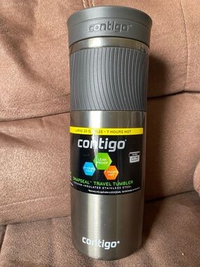 Contigo Stainless Travel Tumbler in Gunmetal Gray with Dark Gray Grip